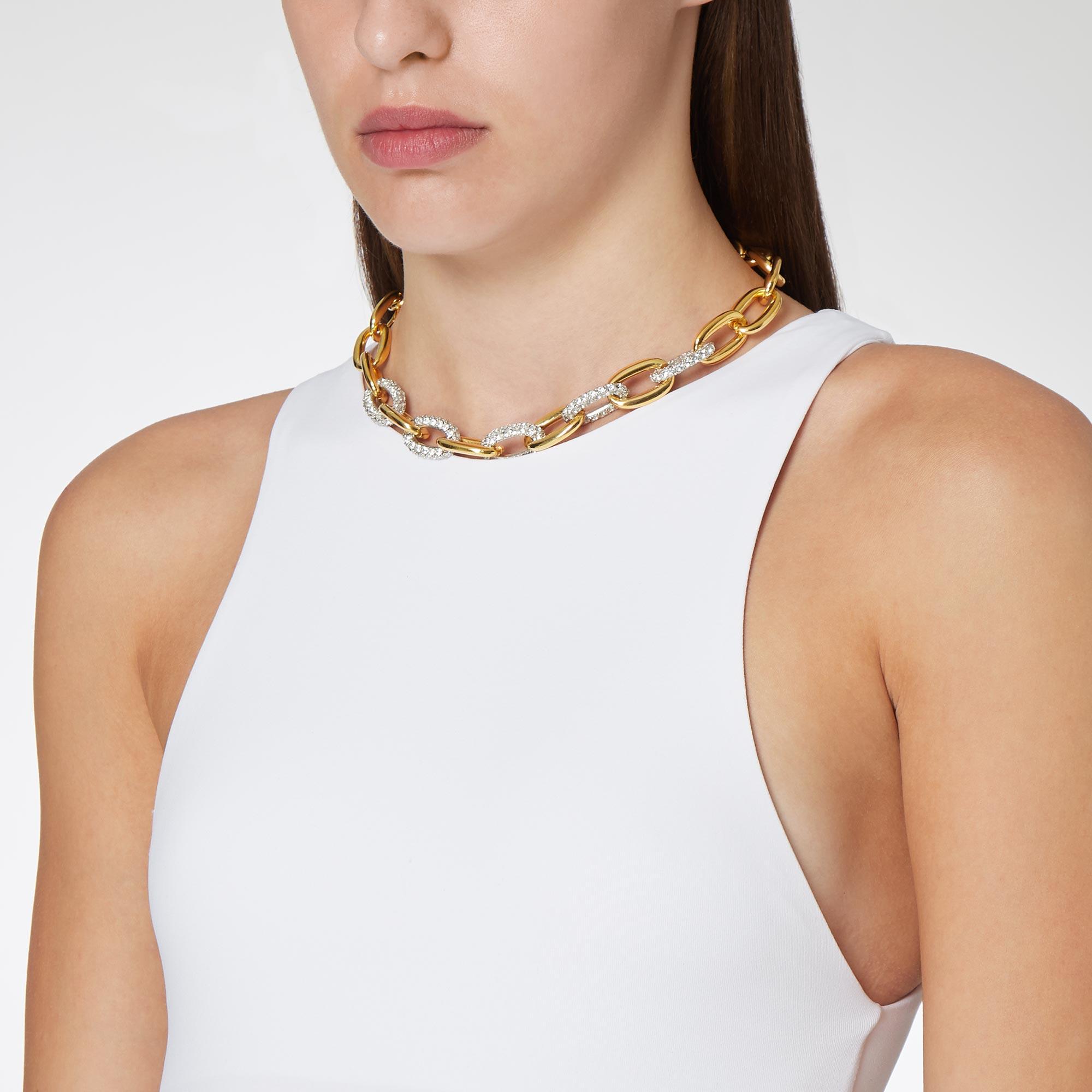 Crystal Gold Chain Necklace